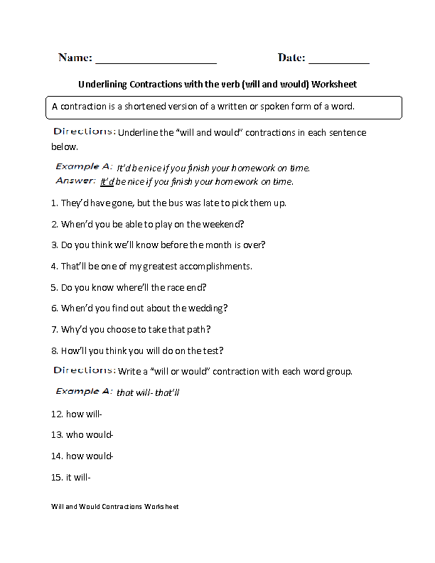 Some words, when spelled incorrectly, give a different meaning, which is why people. Englishlinx Com Contractions Worksheets