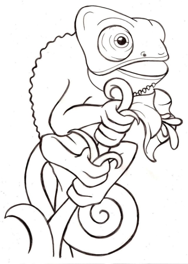 25+ Great Photo of Chameleon Coloring Page - entitlementtrap.com