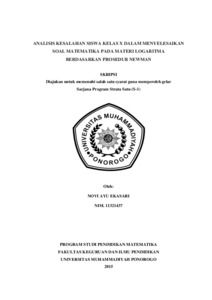 Dimana perhitungannya akan menjadi : Analisis Kesalahan Siswa Kelas X Dalam Menyelesaikan Soal Matematika Pada Materi Logaritma Berdasarkan Prosedur Newman Umpo Repository