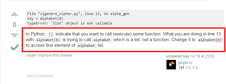 B=(n**2 for n in range(n)). 4 Fixes For The Typeerror List Object Is Not Callable Python Error The Error Code Pros