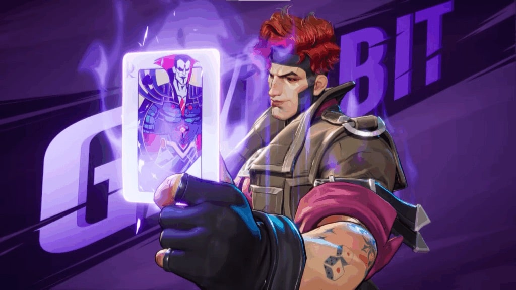 Gambit from Marvel Rivals holds a card