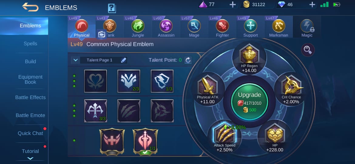 Sedang talent utamanya ada 3 yaitu: 9 Best ML Emblems and Mobile Legends Functions! - Everyday