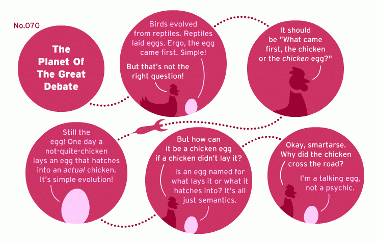 chicken vs egg, egg came first