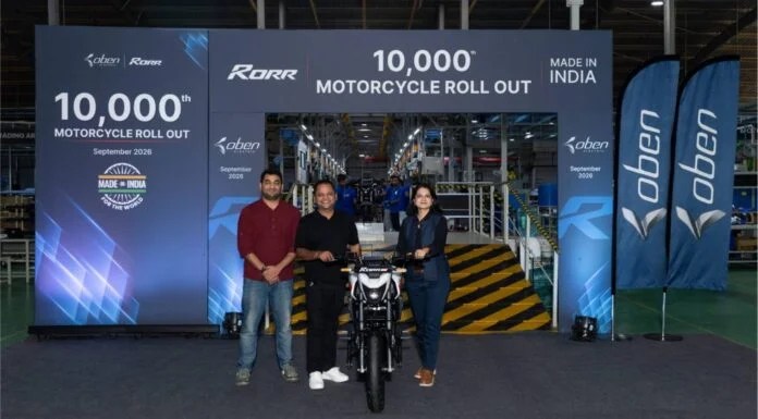 Oben Electric Celebrates 10,000th Rorr Electric Motorcycle from Bengaluru Facility Oben Electric Celebrates 10,000th Rorr Electric Motorcycle from Bengaluru Facility