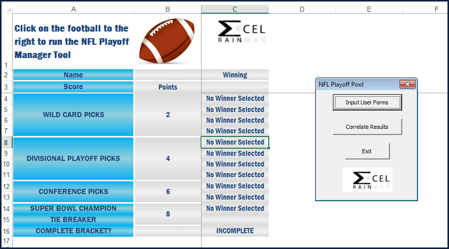 Entrants pick one team each round of the nfl playoffs with the intention of the selection winning. Nfl Playoff Bracket Manager 2018 Exrm