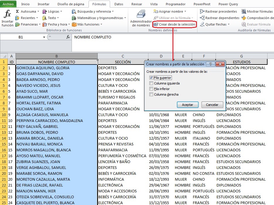CREAR NOMBRE DEFINIDO EN EXCEL CON VBA Excel Signum