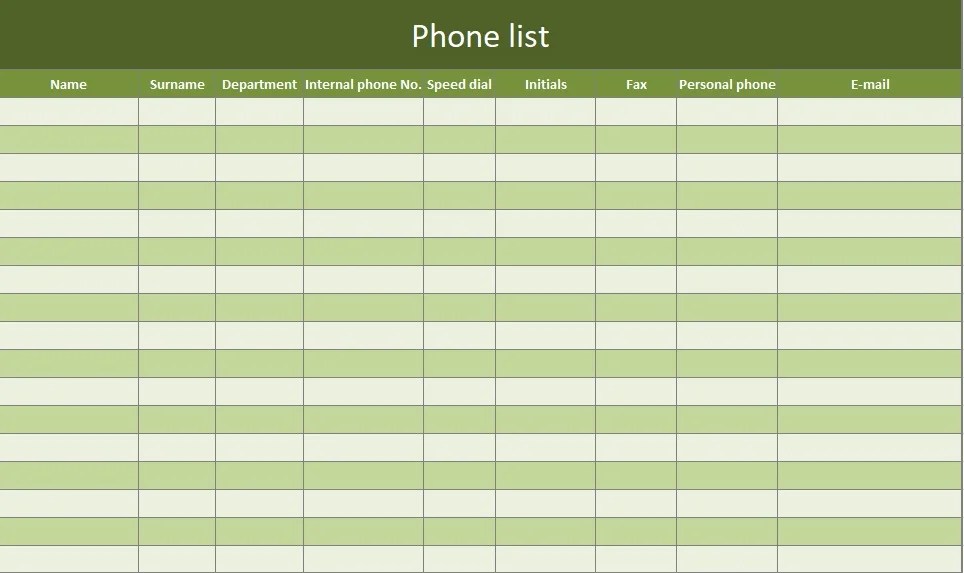 professional business contact list template excel and word excel tmp