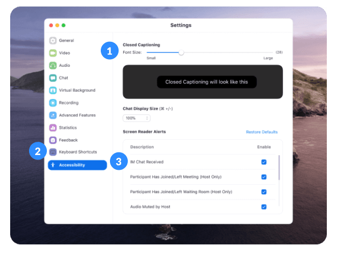 Google live transcribe can be connected to the zoom call through bluetooth and deliver captions from the meeting or classroom on a phone screen. Accessibility Zoom