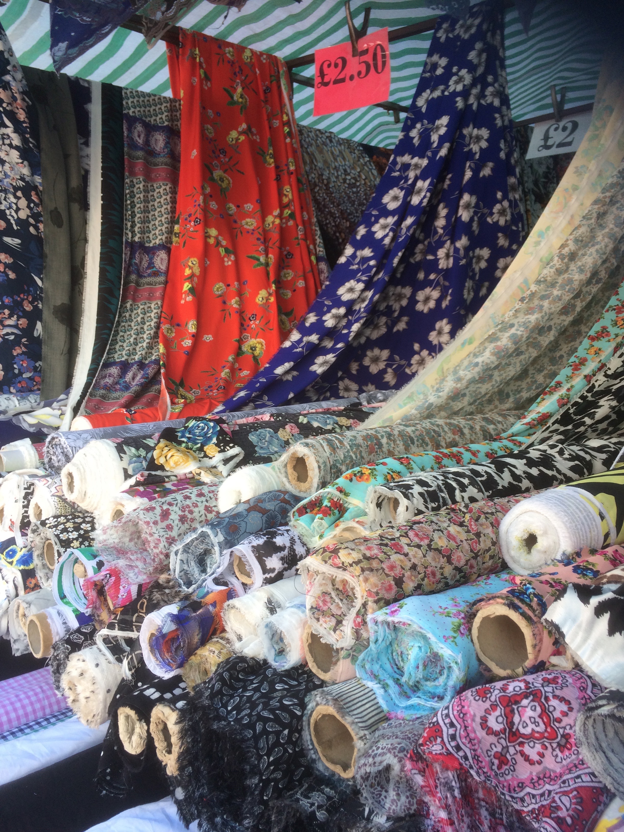 Shopping for fabric in London market shops review Fabrickated