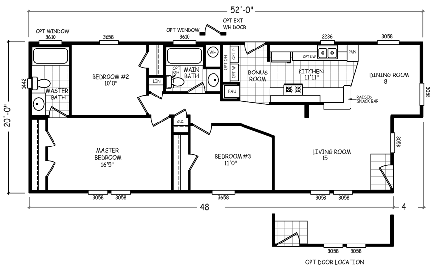 Closet factory is giving our viewers a great discount, call now and receive 18%. Manitou 20 X 52 1000 sqft Mobile Home | Factory Select Homes