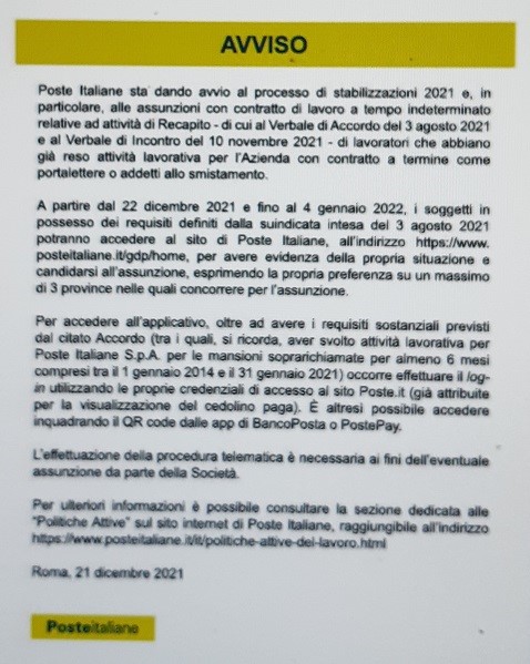 Poste, 1.700 Stabilizzazioni Ex Ctd Nel Recapito Postale (Intese Oo.ss Politiche Attive Del Lavoro) E Proroga Dello Smart Working A Marzo 2022. Incentivi Per Gli Esodi Volontari Nel 2022 E 2023 | 599_x_478_jpg