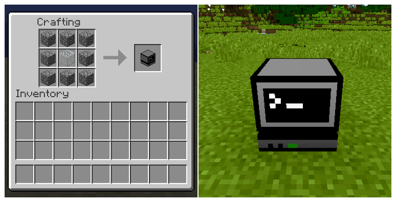 This block will be transparent on one side and not transparent on the other. Gamification of Python script execution in Minecraft