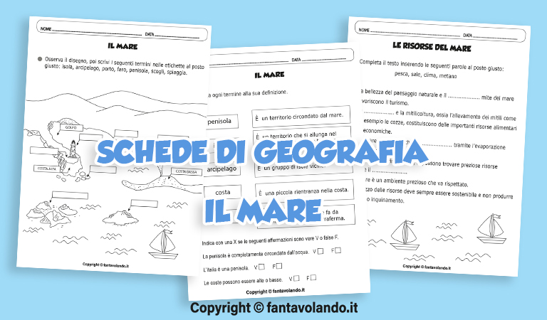 Schede Didattiche Di Geografia: Il Mare - Fantavolando 450_x_768_jpg