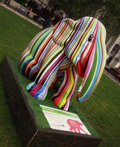 Limited Edition Replica Elephant - Mrs Stripe main image 1
