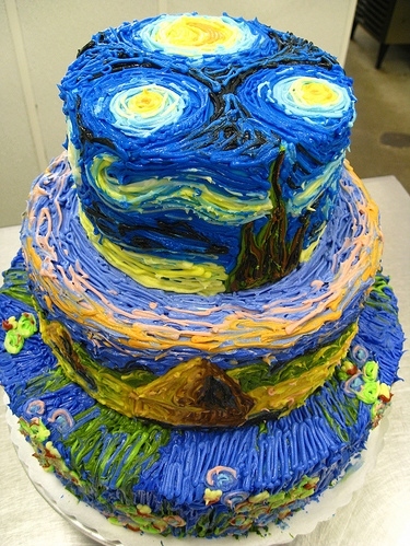 amazing, art, cake, food, photo, vincent van gogh - image ...