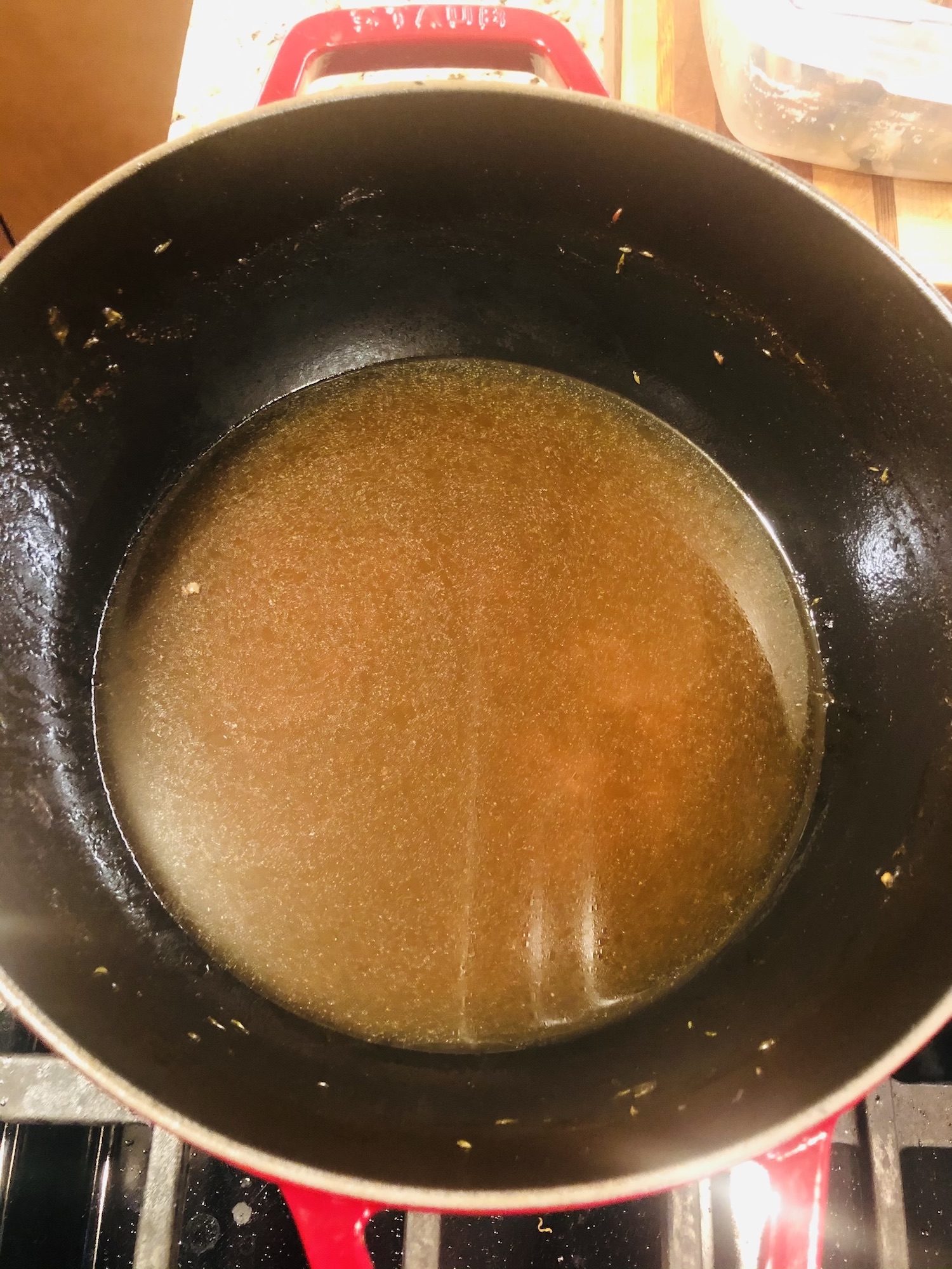 Defatted braising liquid