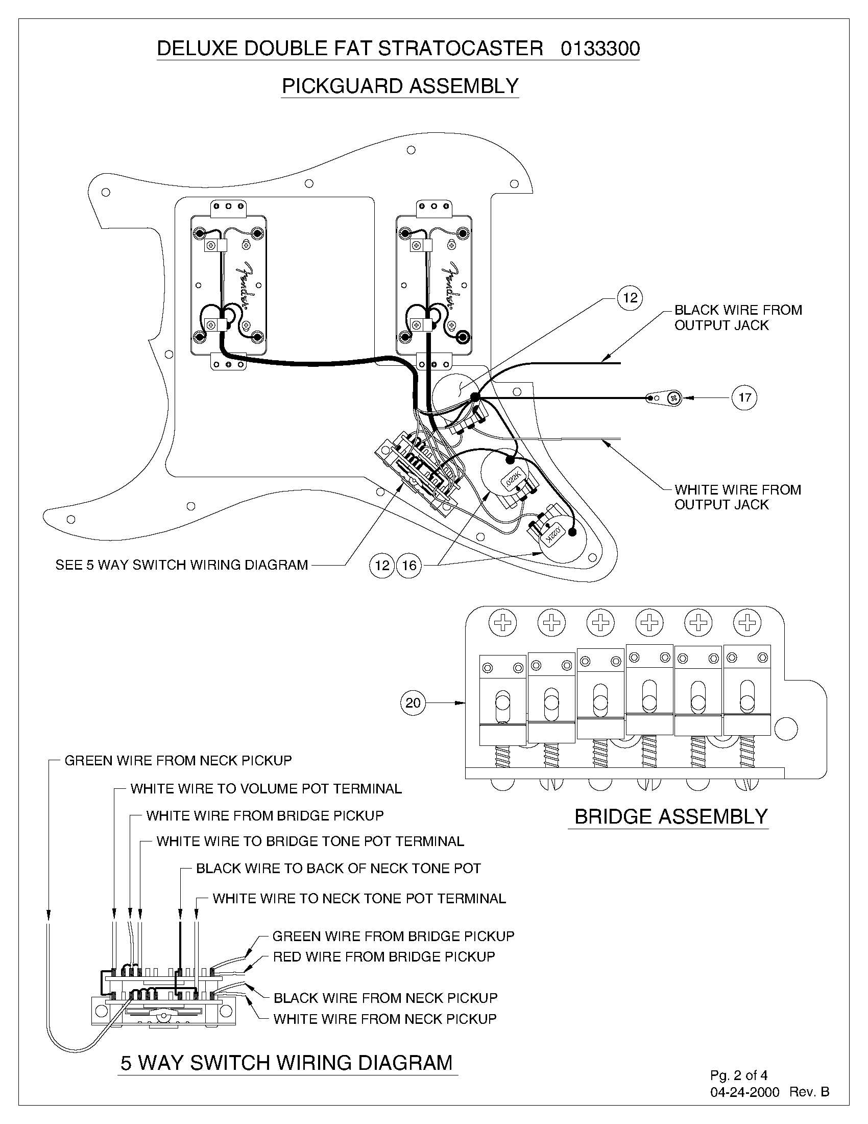Deluxe Double Fat Stratocaster Wiring Diagram 0133300 · Customer Self