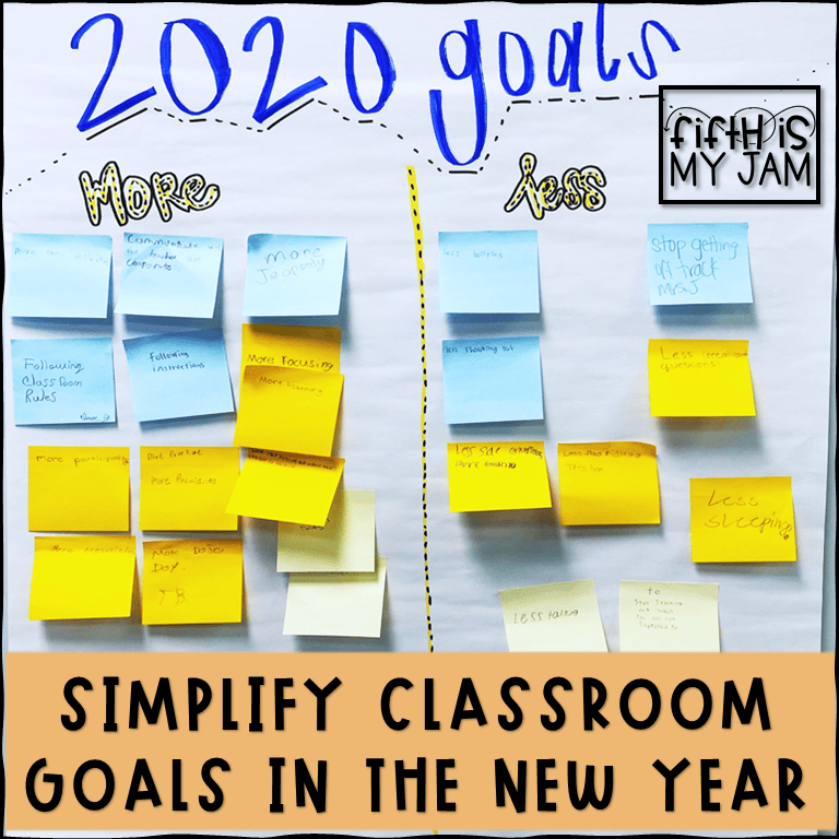 How To Simplify Classroom Goals in the New Year! - Fifth is My Jam