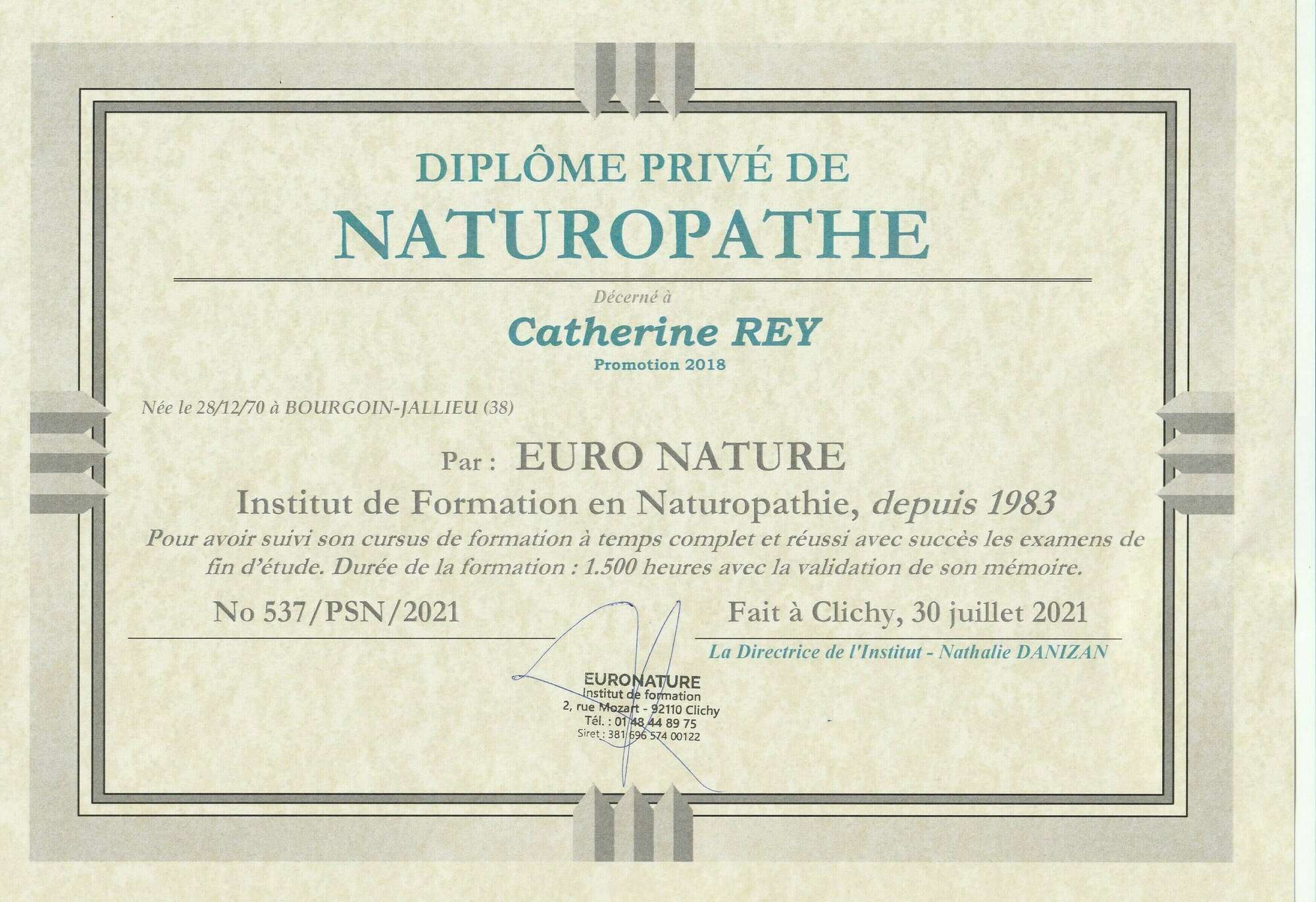 Catherine Rey, votre naturopathe à Vinay et Sainte-Colombe