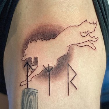 Wolf Tattoo Meaning. Tribal Wolf Sign 375_x_375_jpg