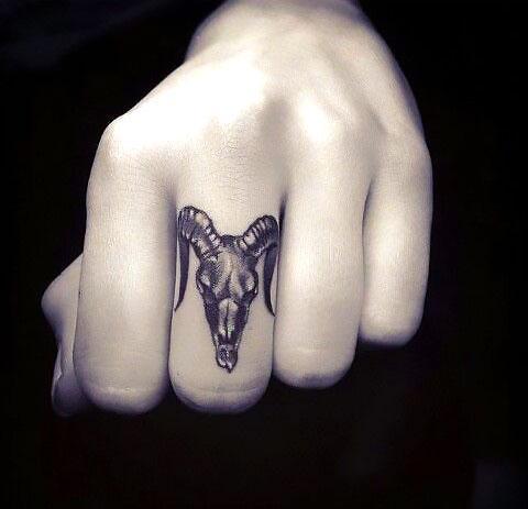 Tiny Ram Head On Finger Tattoo Idea 463_x_480_jpg