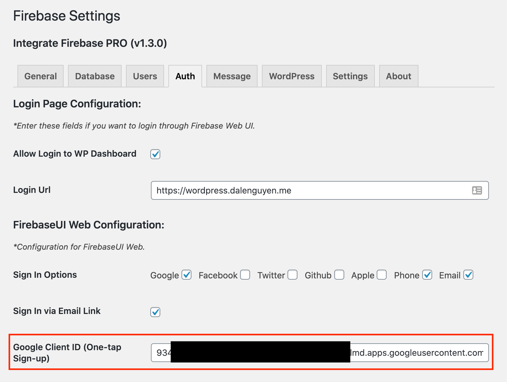 An image on the consent screen that will help users recognize your app. One Tap Sign Up Email Link Sign In Firebase Wordpress Integration 2 21 0 Documentation