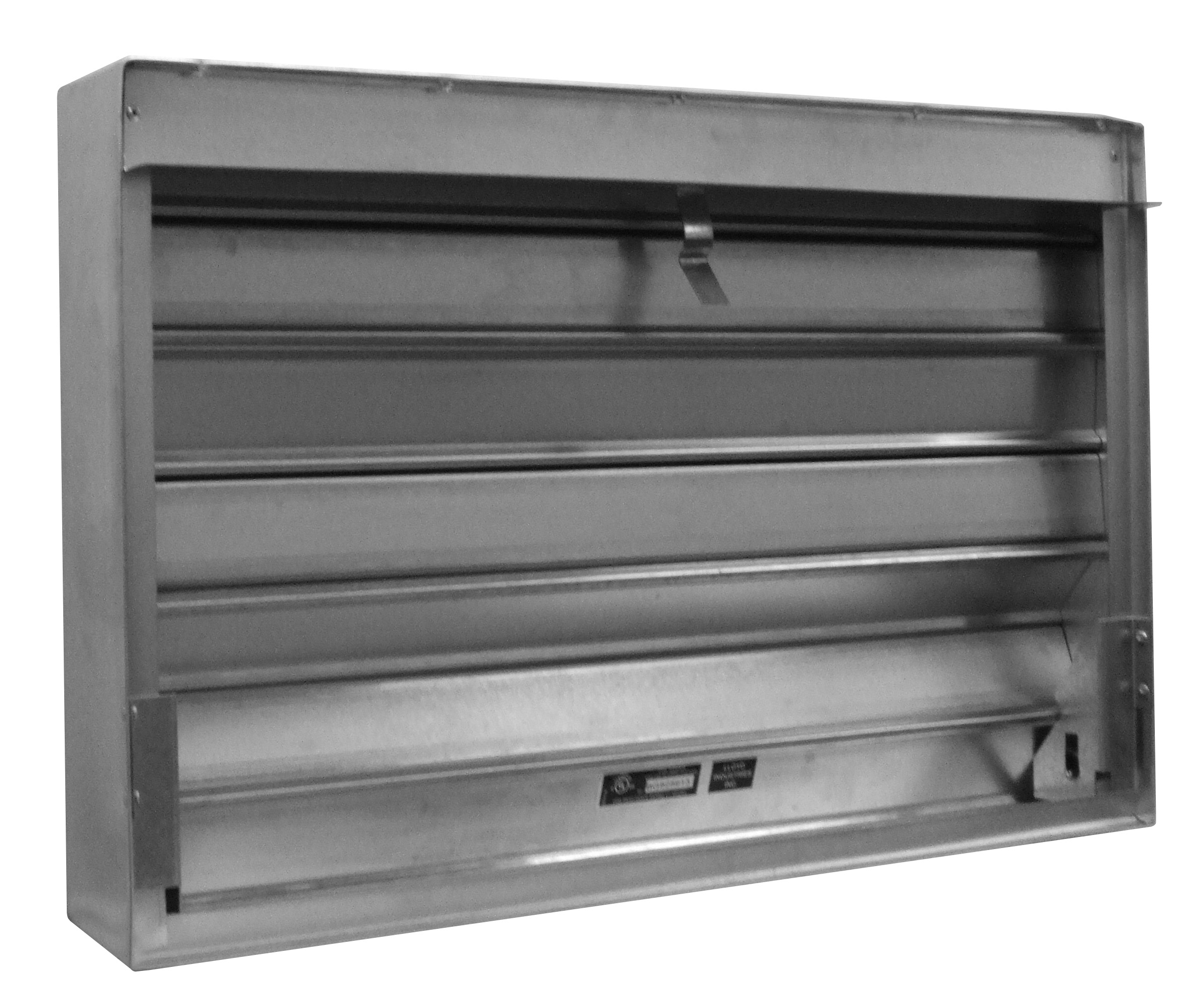Ceiling fire dampers, also known as radiation dampers, are designed and tested to limit the radiant heat transfer through an air inlet/outlet opening in . 1-1/2 Hour Thin Pan Static Fire Damper Model# 75-DB