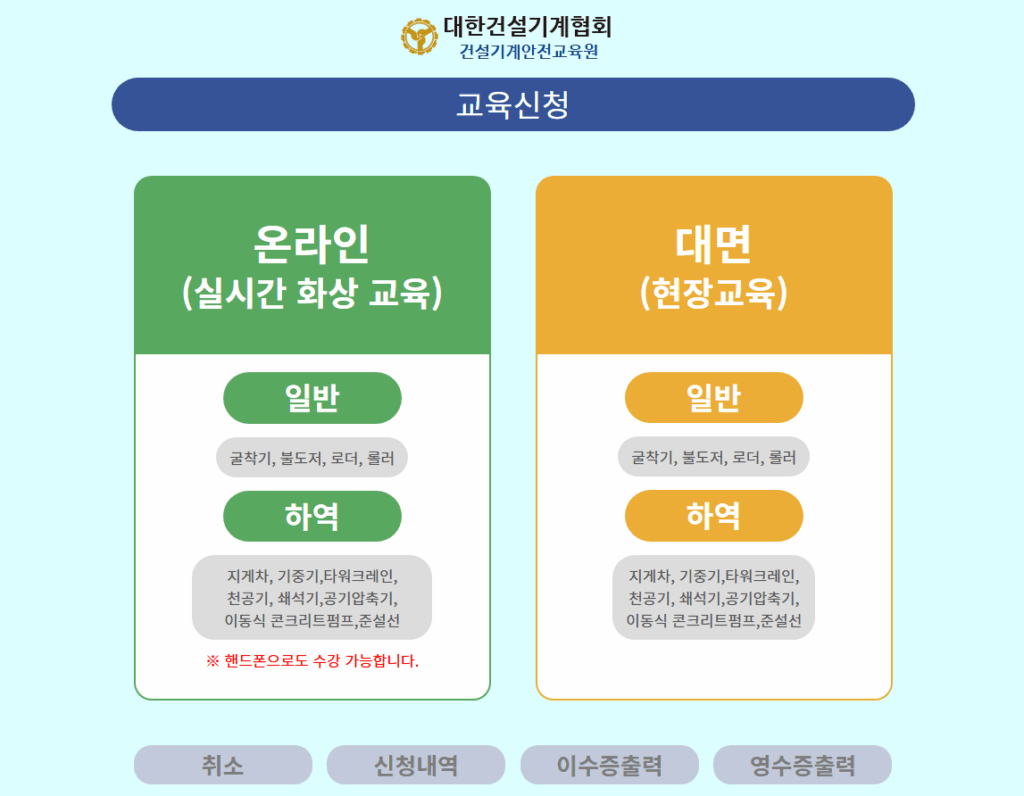 건설기계조종사 안전교육, 온라인과 오프라인으로 한 번에 끝내는 실전 수강 가이드