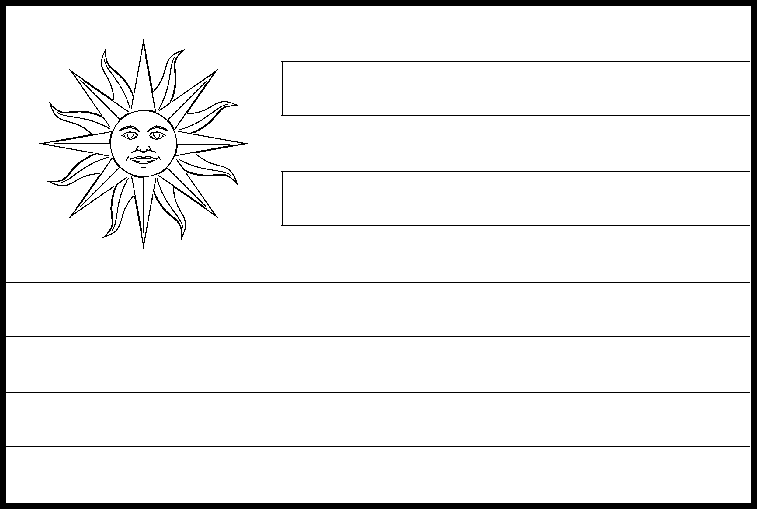 Covering an area of 176,000 sq.km (68,037 sq mi), uruguay, located in southern south america, is the 2nd smallest nation in south america. Uruguay Flag Colouring Page â Flags Web