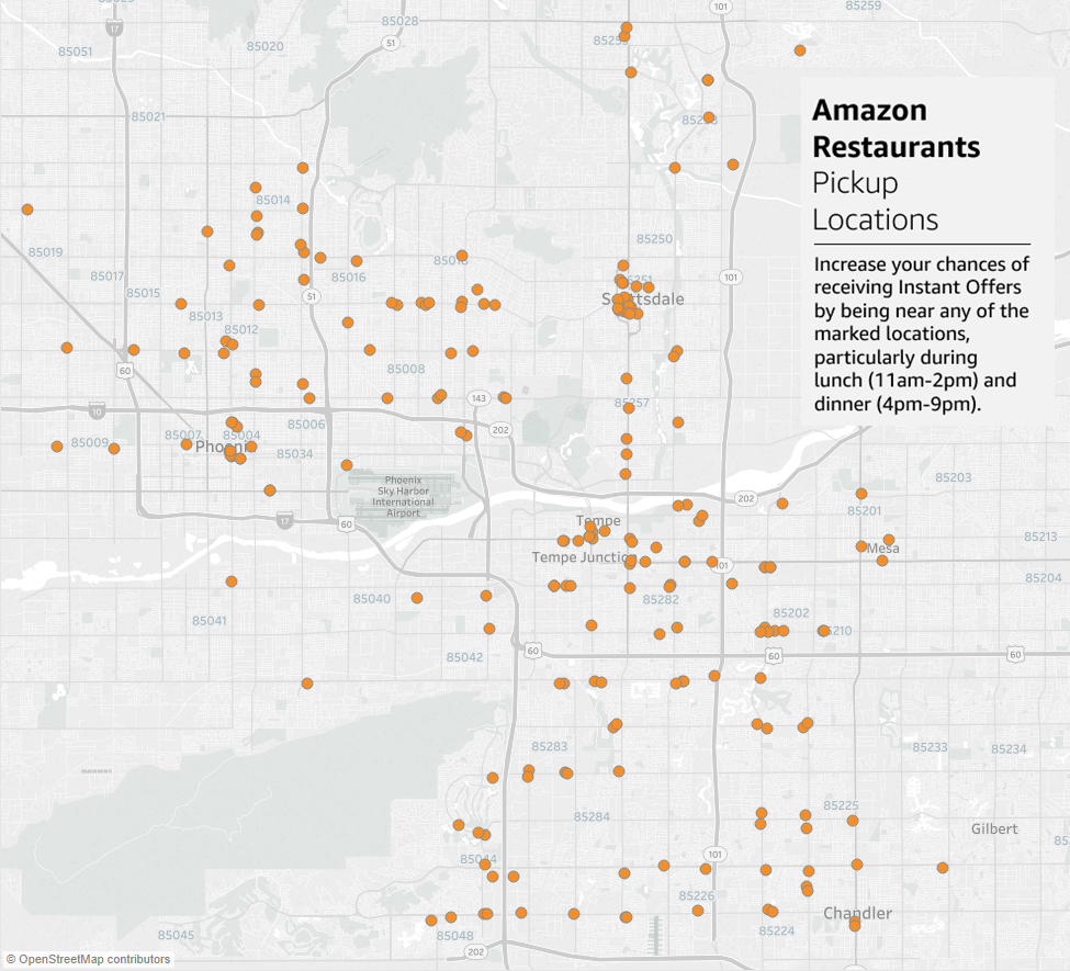 Amazon Flex Instant Offers Heat Map Phoenix Az Flex Swag