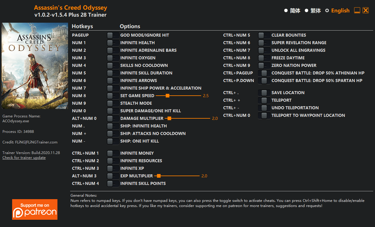 Store one more register for the just updated code cave. Assassin S Creed Odyssey Trainer Fling Trainer Pc Game Cheats And Mods