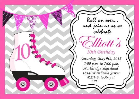 Customize this happy birthday a6 template. Rolling Into Double Digits A Skating Party Flip Flop Follies