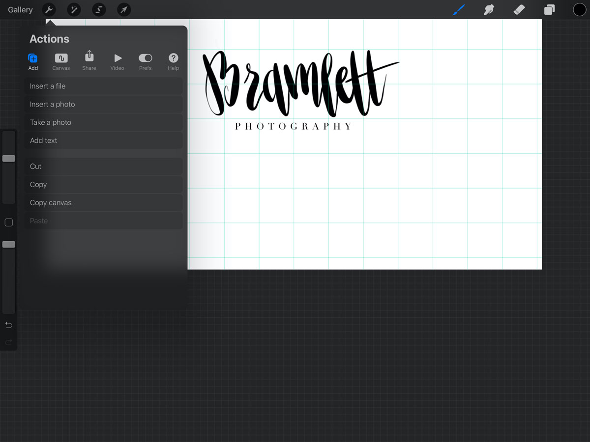 Procreate Text Action