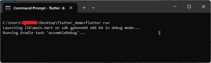 Flutter Running Through Android Emulator