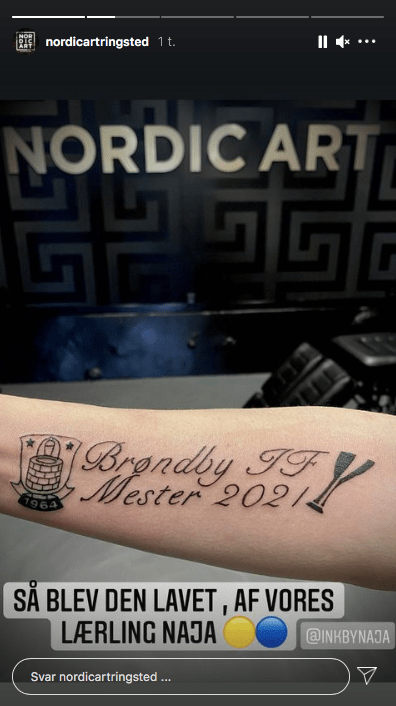Vurderet 5.00 ud af 5. Tattoo Broler Brondby Fan Far Mesterskabstatovering Med Stavefejl Og Forkert Pokal Footy Dk