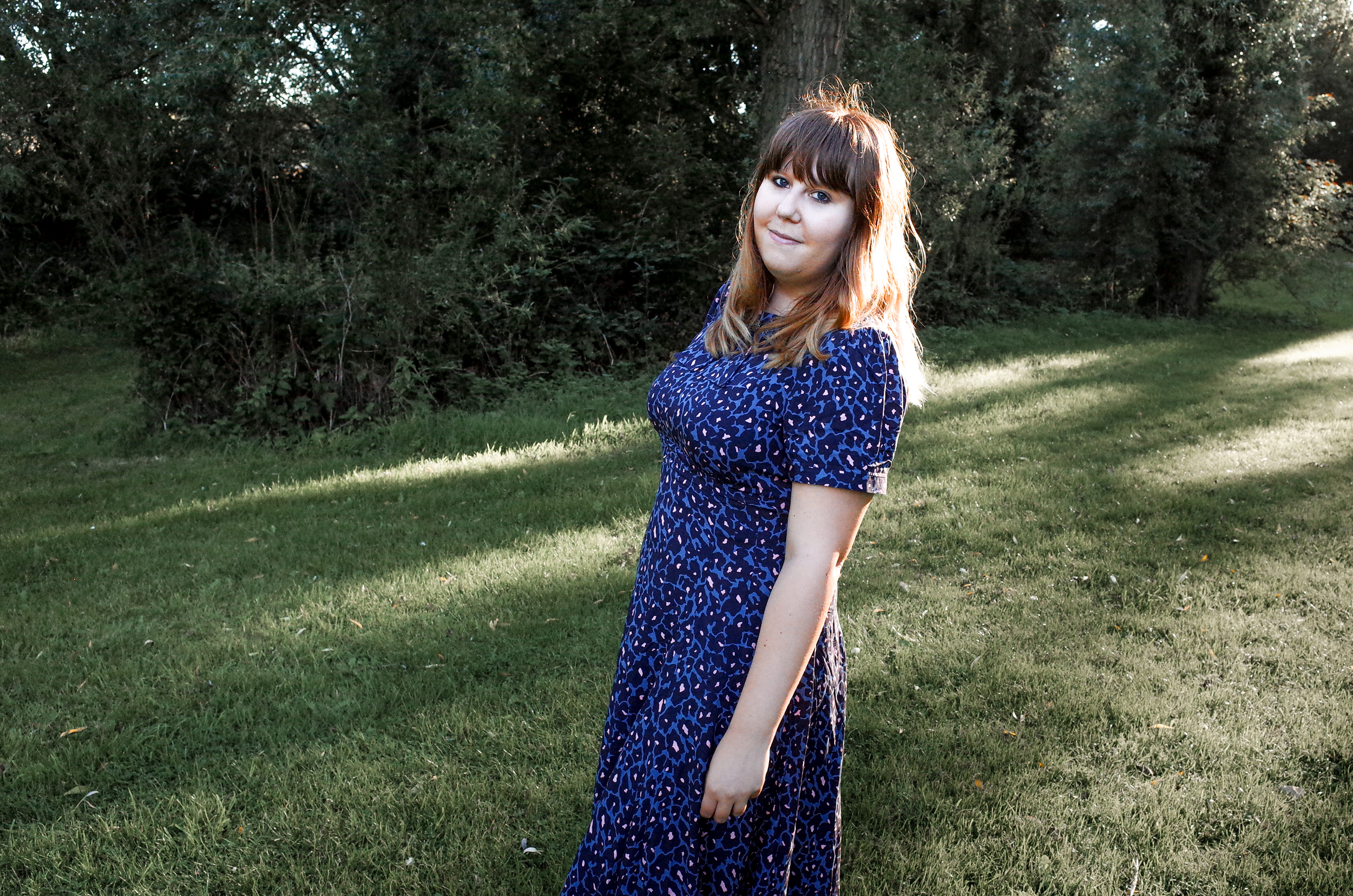 Louise poses at Willen Lake wearing Another look at Joe Brown's Touch Of Pink dress