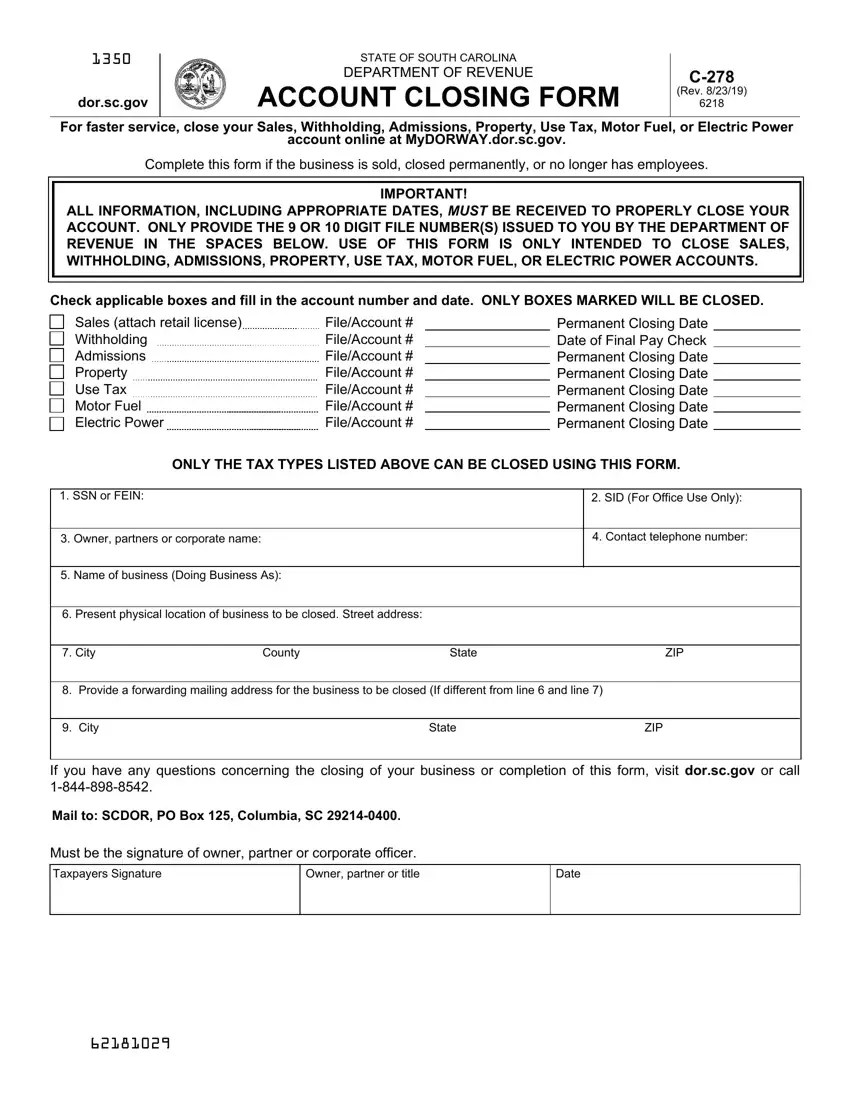 sc form c 278 fill out printable pdf forms online