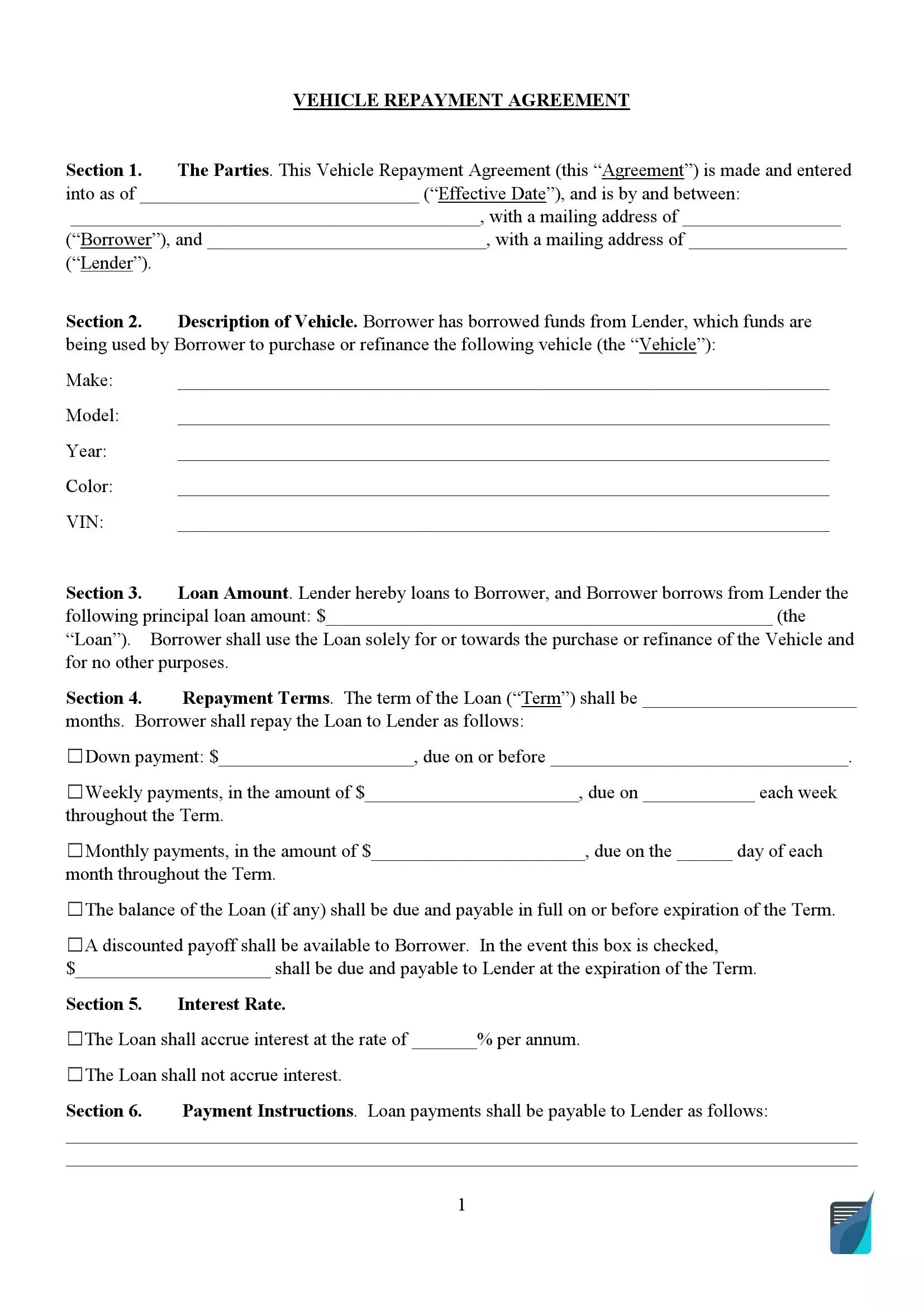 Unsecured Loan Agreement Template Free