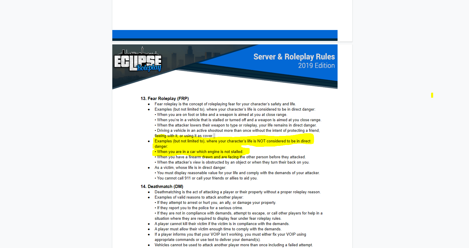 Eclipse Rp Rules