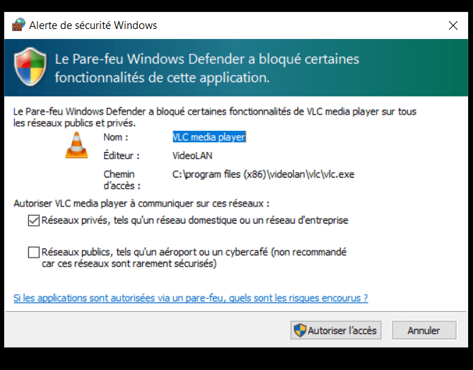 impossible de lire 1 vidéo avec VLC