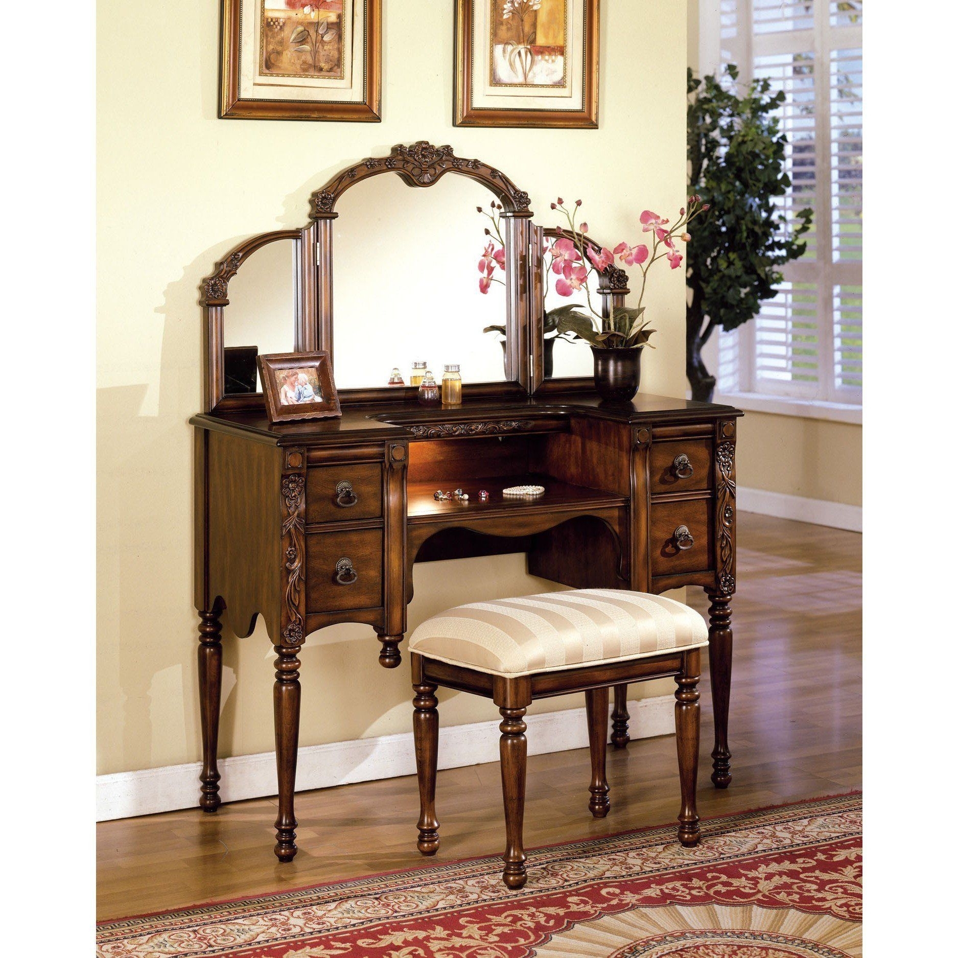 Buy products such as costway jewelry cabinet. Oak Vanity Table - Ideas on Foter