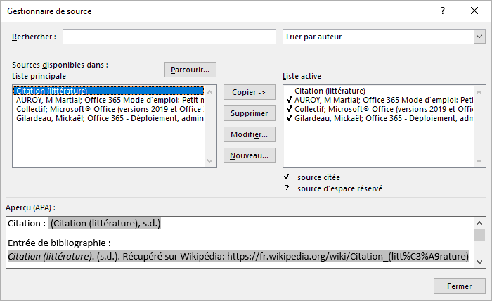 Le coeur de notre activité : Comment Gerer Les Sources Microsoft Word 365