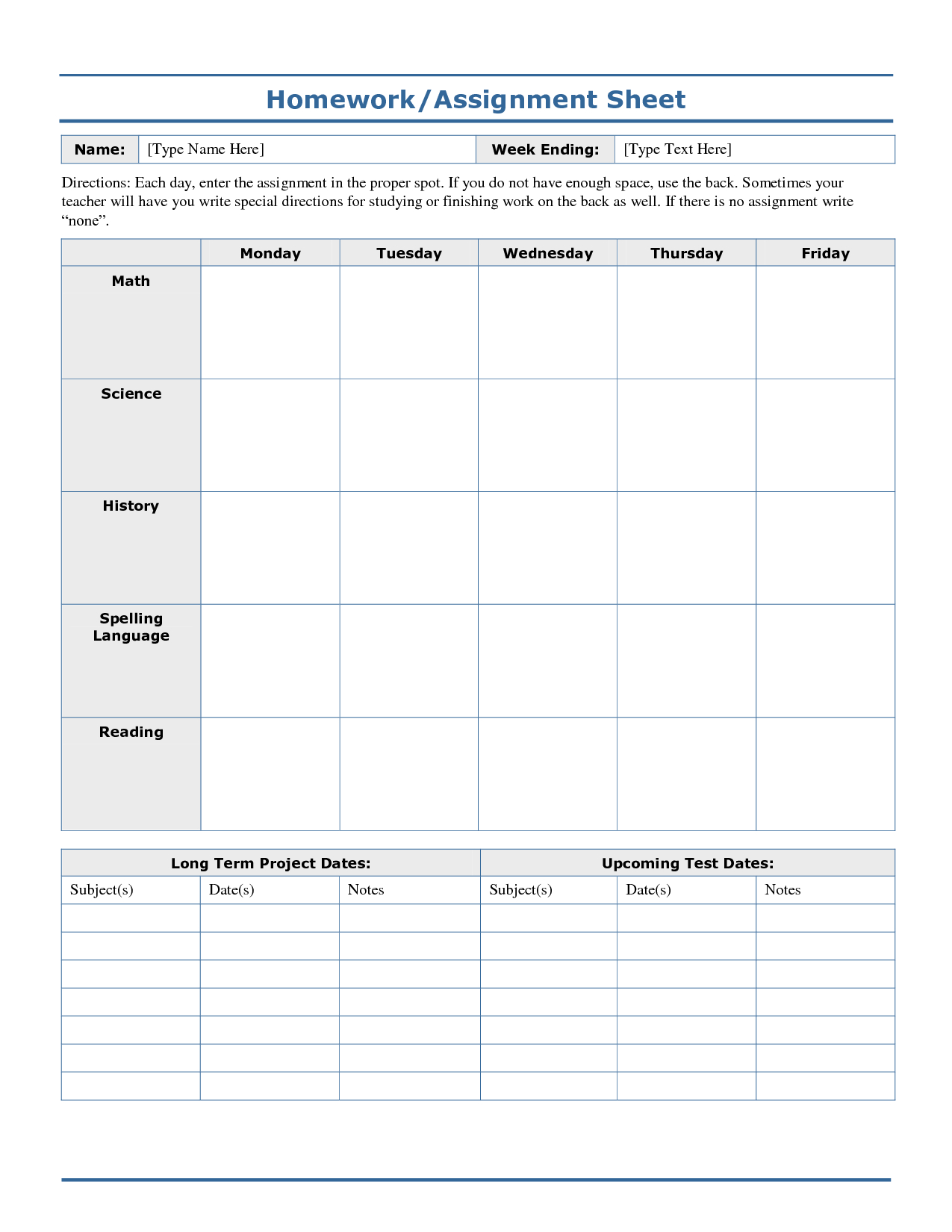 homeschool weekly assignment planner a counselor i will always be