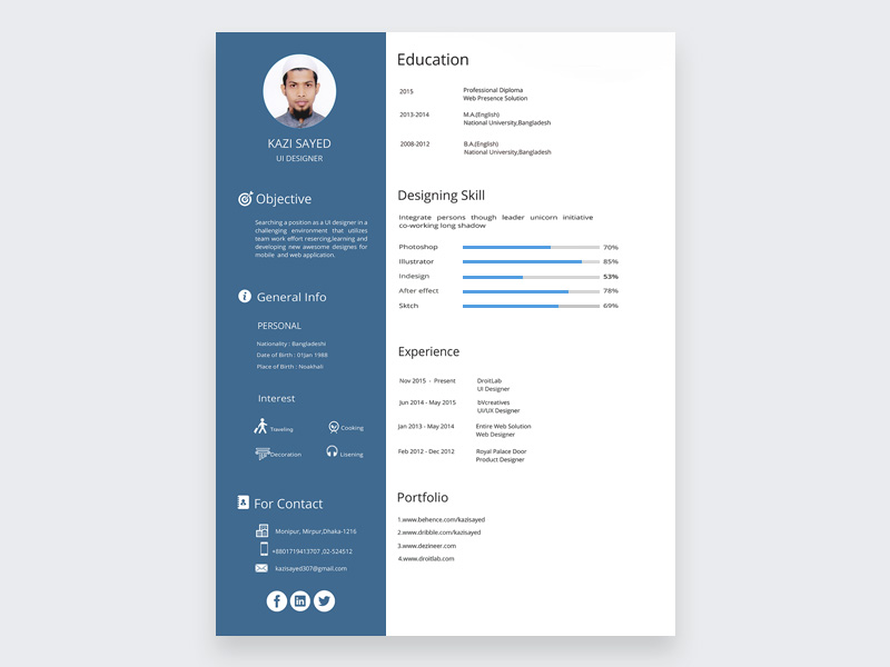 Find & download the most popular resume mockup psd on freepik ✓ free for commercial use ✓ high quality images ✓ made for creative projects. Basic Resume Template Psd Free Download