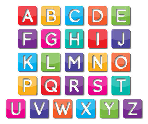 hollow out alphabet colored vector vector font free download