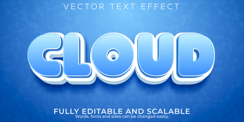 Cloud Editable Font 3d Vector Free Download