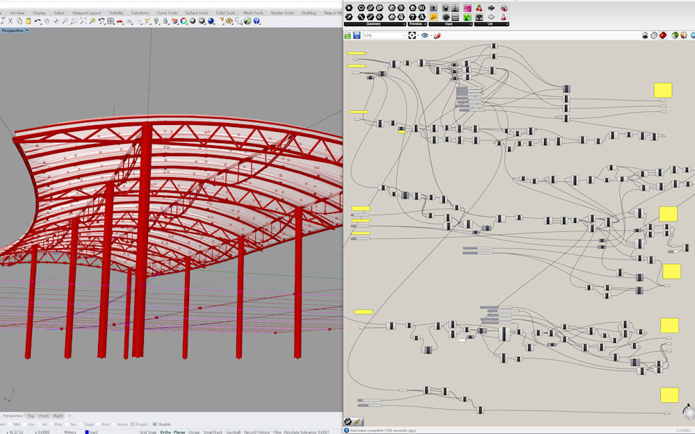 Parametric Structure Designed In Rhino 3d Cad Software With Grasshopper