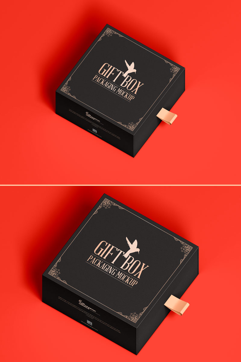 Free cardboard box mockup for packaging design. Free Sliding Gift Box Packaging Mockup Psd Free Mockup Zonefree Mockup Zone