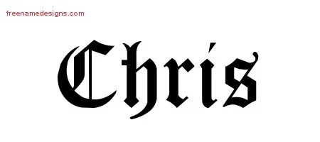 Blackletter Name Tattoo Designs Chris Graphic Download - Free Name Designs 200_x_450_jpg