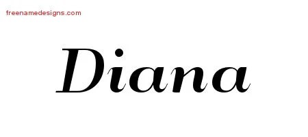 Art Deco Name Tattoo Designs Diana Printable - Free Name Designs 200_x_450_jpg